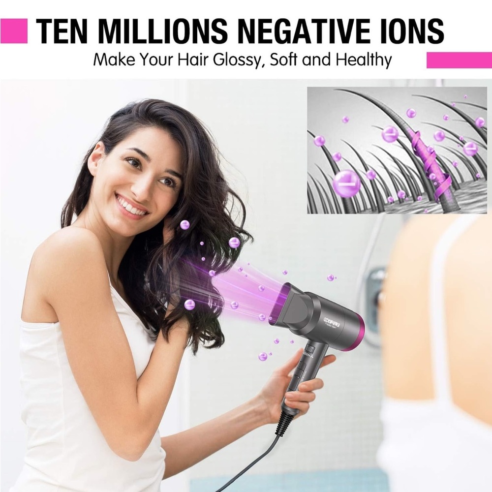 Black and Purple Hair Styling Tool for Voluminous Waves